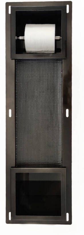 Boss & Wessing Inbouw Toiletrolhouder BWS met Reserve Rolhouder RVS Black Chrome