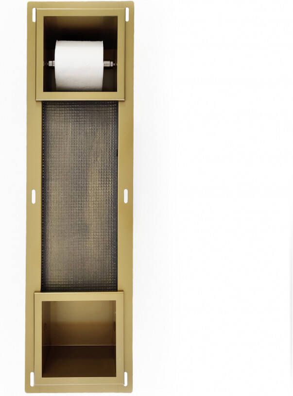 Boss & Wessing Inbouw Toiletrolhouder BWS met Reserve Rolhouder RVS Goud