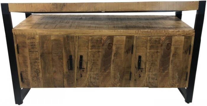 Boss & Wessing OUTLET Onderkast BWS Mango Wood 135x45x90 cm Met Mat Zwart Metaal
