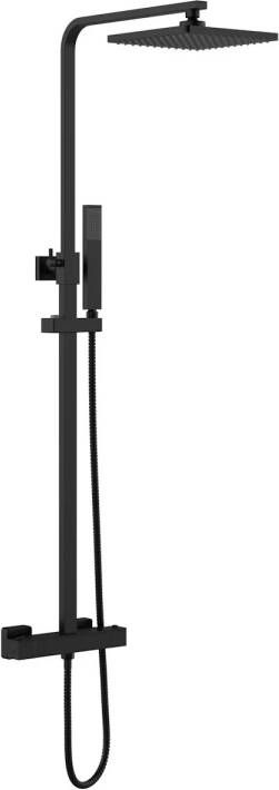 Aqua Splash Opbouw Regendouche Set Colorato Thermostatisch Hoofddouche 20 cm Vierkant Mat Zwart - Foto 2