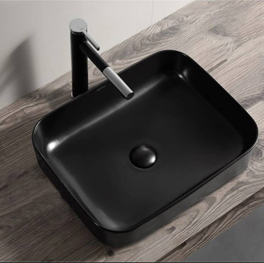 Aqua Splash Opbouw Waskom Boss & Wessing Blitz 50x40x14 cm Keramiek Zwart - Foto 1