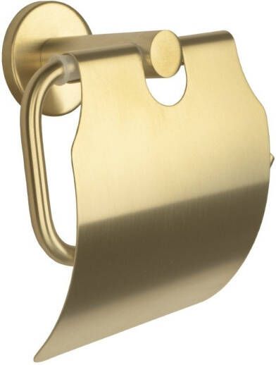 Aqua Splash Toiletrolhouder Colorato Met Klep Geborsteld Goud
