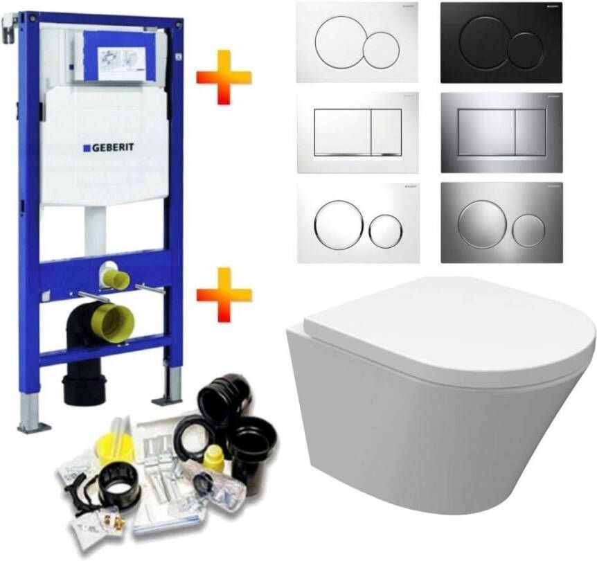 Aqua Splash UP320 Toiletset 37 Vesta Junior Rimless 47 cm Met Bril En Drukplaat