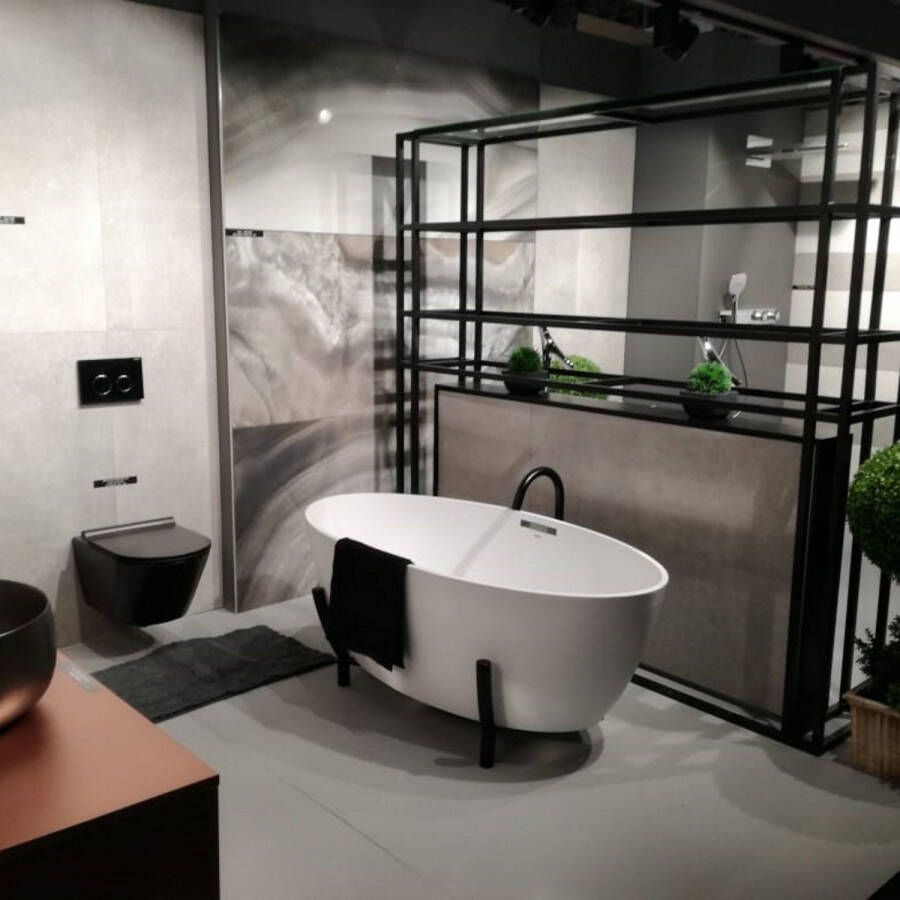 Arcqua Crosstone Rob vrijstaand bad 151x76x46cm solid surface mat wit CTWL9000