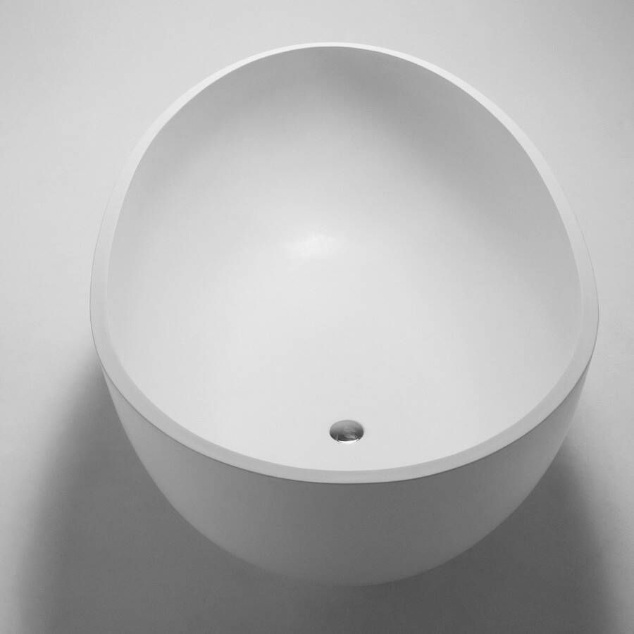 Arcqua Crosstone Max vrijstaand bad 176x96x51cm ovaal Solid Surface wit mat CTWL-3067