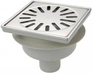 Aquaberg ABS vloerput met RVS rooster met RVS sierrand met onderuitloop Ø50mm 150x150mm met PPC reukafsluiter reukslot 50mm - Foto 2