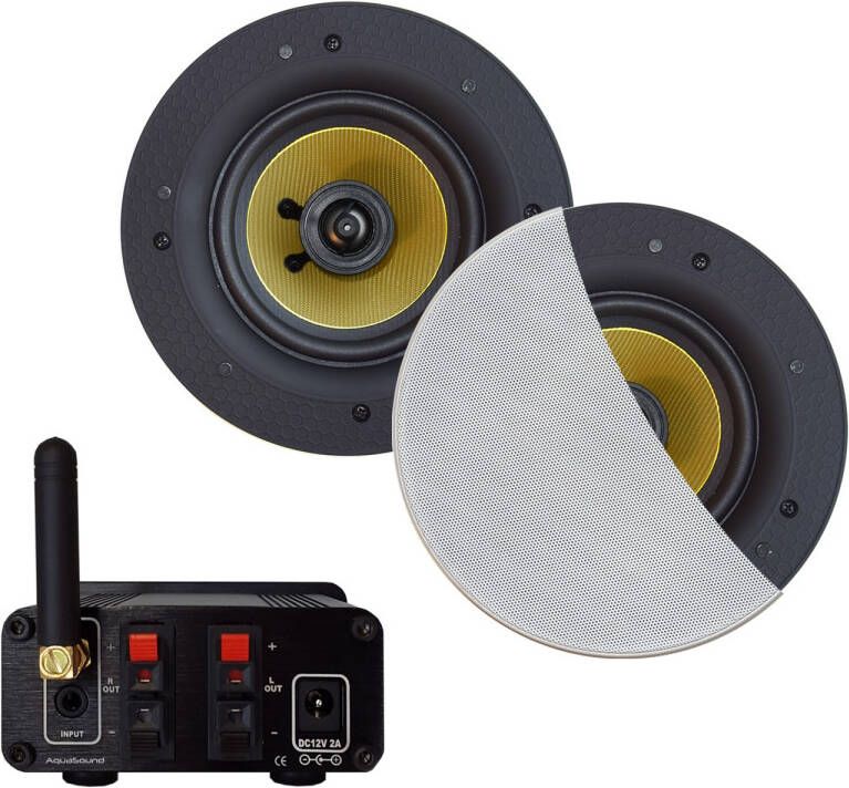 Aquasound Bluetooth Audiosysteem 70 Watt Met Samba Speakerset Mat Wit