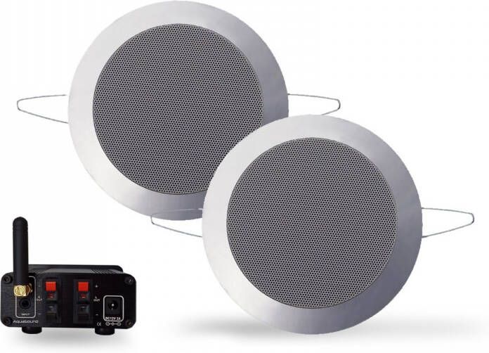 Aquasound Bluetooth Audio bluetooth audiosysteem (50 watt bt4.0 auto-aux) twist speakerset (mat chroom) 230v 12v bmn50easy-tc