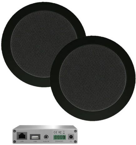 Aquasound WiFi Audio wifi-audiosysteem (airplay dlna) 30 watt incl twist speakers zwart (135 mm) . 230v 12v lan wlan wma30-tz