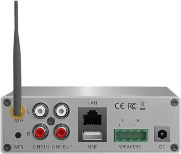 Aquasound Wifi-Audiosysteem Airplay + DLNA 70 Watt Incl Zumba Speakers Mat Chroom