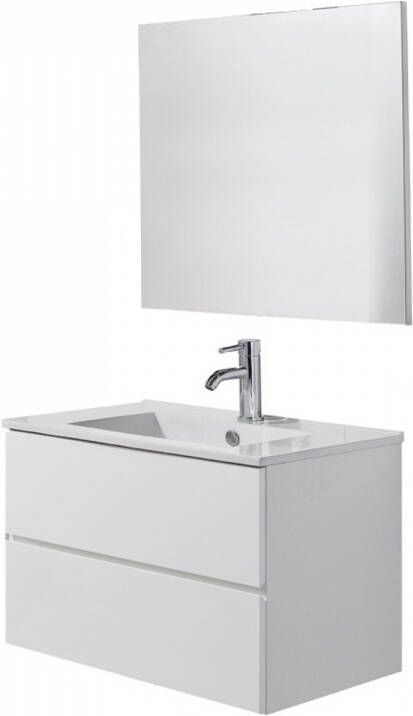 Boss & Wessing Badmeubelset London Basis 80 cm incl. Spiegel Wit