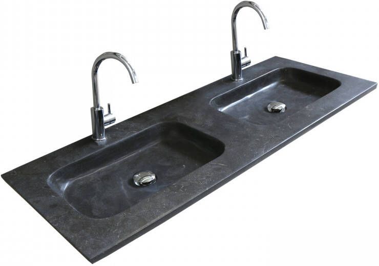 Boss & Wessing Badmeubelset BWS Salt 120x46cm Greeploos 2 Lades Met Wastafel Hardsteen Ice White