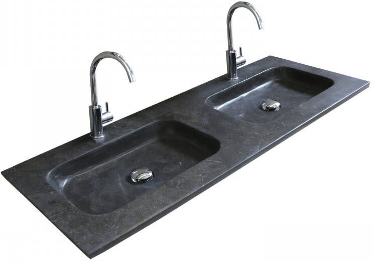 Boss & Wessing Badmeubelset BWS Salt 120x46cm Greeploos 4 Lades Met Wastafel Hardsteen 2 Kraangaten Whisky Oak