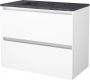 Boss & Wessing Badmeubelset BWS Salt 80x46cm Greeploos 2 Lades Met Wastafel Hardsteen 1 Kraangat Ice White - Thumbnail 2