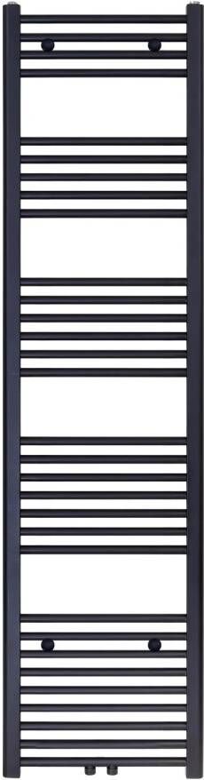 Boss & Wessing Designradiator BWS Nile Gobi 180x40 cm Geborsteld Mat Zwart Midden zij-aansluiting