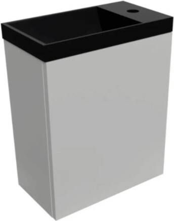 Boss & Wessing Fonteinset BWS Luna 54 3x39 7x21 8 cm Glans Wit Met Marble Fontein Zonder Overloop Mat Zwart