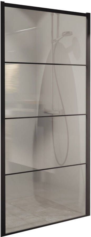 Boss & Wessing BWS Inloopdouche Frame 78x200 cm 8mm NANO Glas Mat Zwart