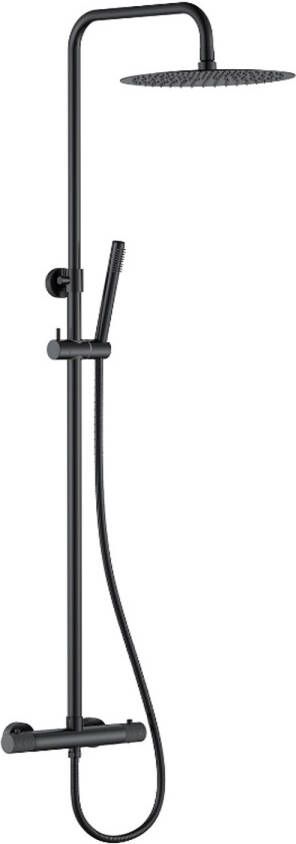 Boss & Wessing Regendoucheset Opbouw BWS Ridged Opbouw Mat Zwart