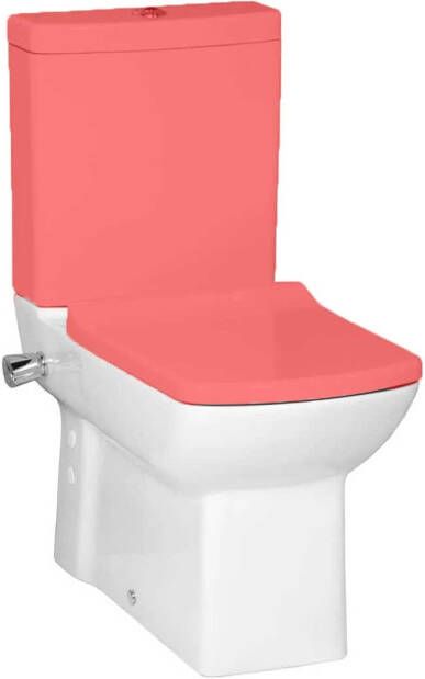 Aquasplash Toiletpot Staand Creavit Lara Met Bidet Met Kraan Achter Onder Aansluiting Wit