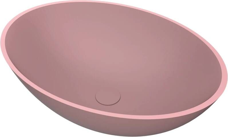 Arcqua Prince Waskom Opbouw 49x34cm ovaal cast marble mat roze WAS406341