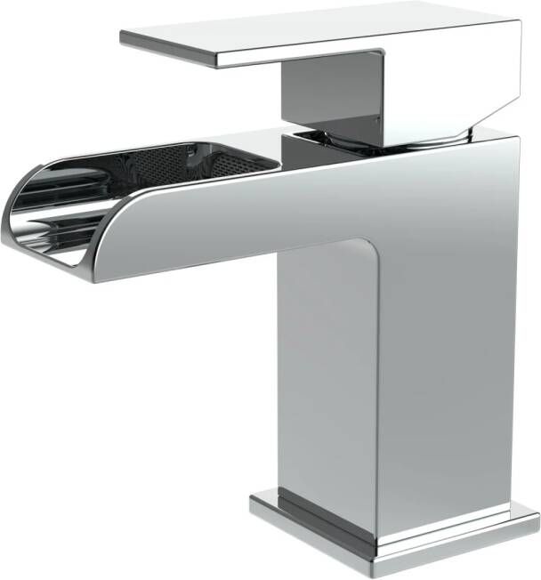 Aquasplash Wastafelmengkraan Colorato Vierkant Eenhandel Square Waterval Chroom