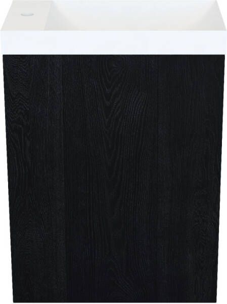 Arcqua Marble Fonteinset 40x22x54.5cm fontein mat wit met overloop oak black FNK499411