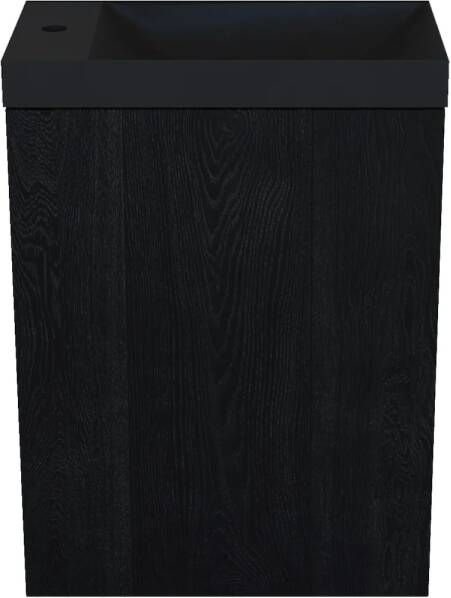 Arcqua Marble Fonteinset 40x22x54.5cm fontein mat zwart zonder overloop oak black FNK491179
