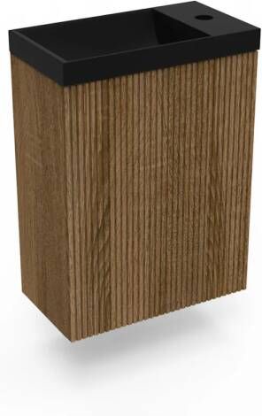 Arcqua Fonteinkast Cafe Oak Ridge 40x55x28 cm Incl. Fontein Mat Zwart Zonder Overloop