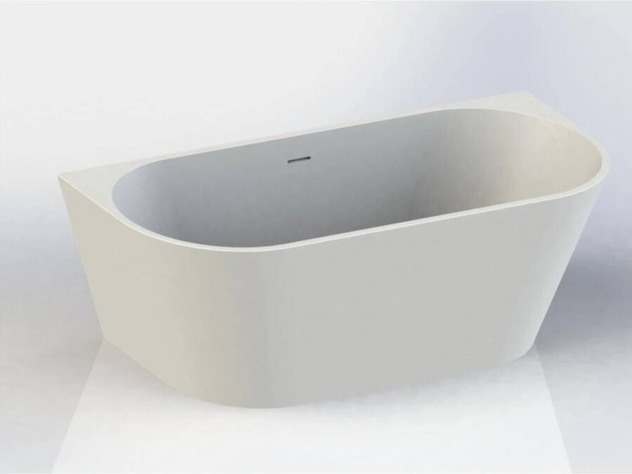 Arcqua Half Vrijstaand Bad Pinto Back To Wall 180x80x57 cm Mat Wit - Foto 2