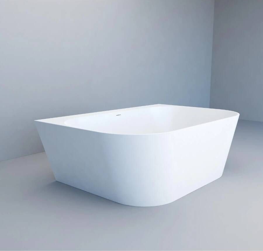 Arcqua Crosstone by Evi XL solid surface half vrijstaand ligbad 180x120x57 mat wit CTWL9400
