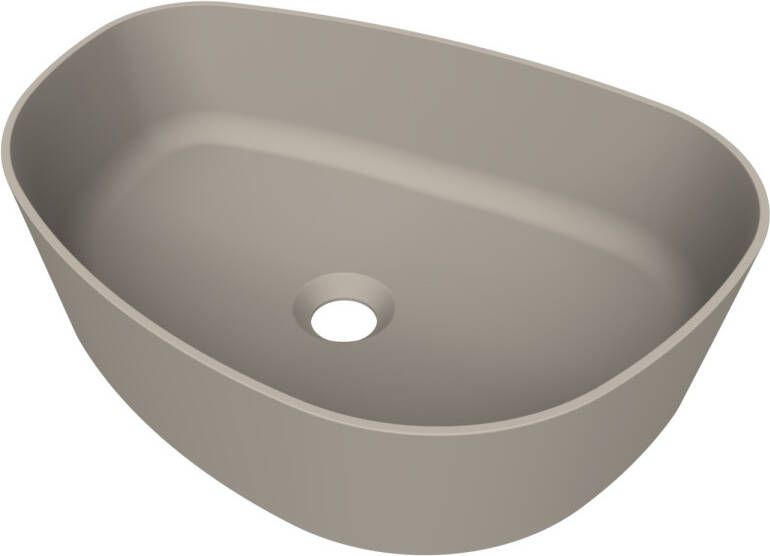 Arcqua Rocker waskom opbouw organisch rechts 50x37cm mat klei WAS851965 - Foto 1