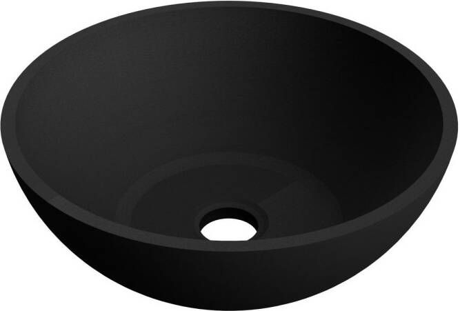 Arcqua Prince waskom 38cm cast marble mat zwart WAS128754