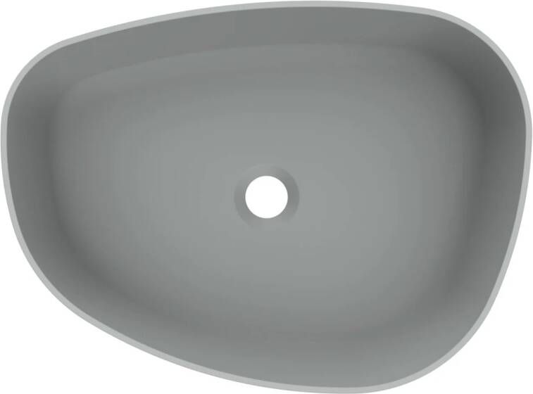 Arcqua Rocker waskom 50x37x13cm opbouw rechts organisch cast marble grijs mat WAS452121 - Foto 2