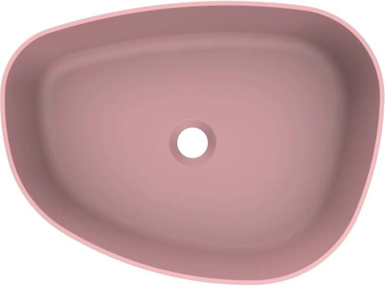 Arcqua Rocker waskom 50x37x13cm opbouw rechts organisch cast marble roze mat WAS409910