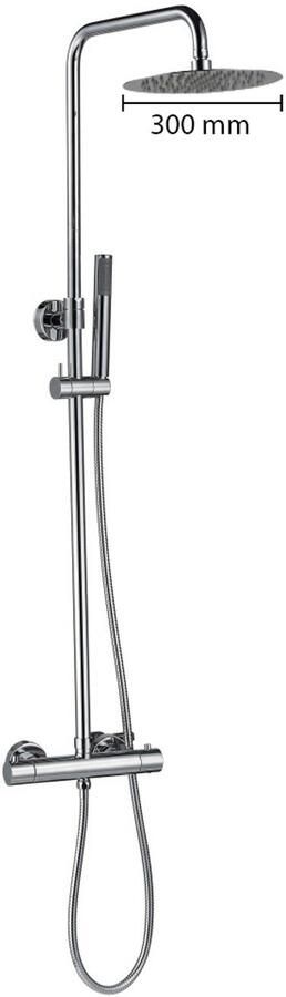 Best Design Paris regendoucheset opbouw hoofddouche 30cm met handdoucheset messing chroom 4010500