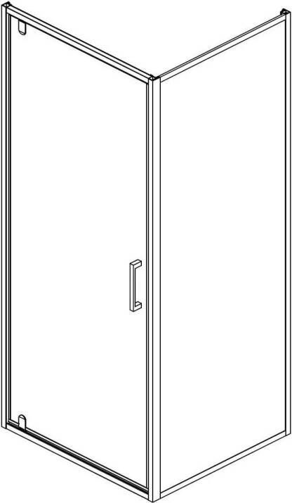 Best Design Douchecabine Baron H 100 Draaideur 100x100x200 cm 8 mm Helder Nano Glas Zwart