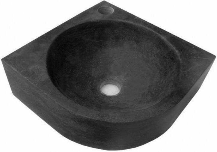Douche Concurrent Fontein Stans Kwartrond Hoek 30x30x10cm Limestone Antraciet