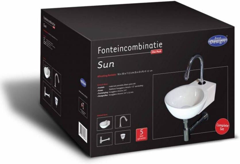 Best Design Fonteinset Sun One Pack Rond 16X30 cm
