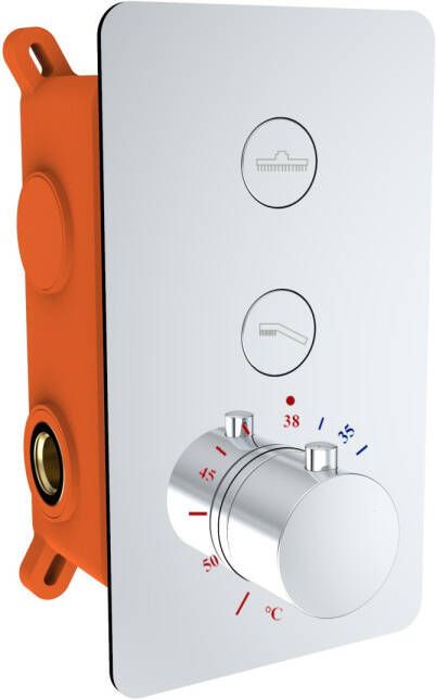 Best Design Clic-Elsdorf inbouwthermostaat met inbouwdeel 2 functies chroom 4012390