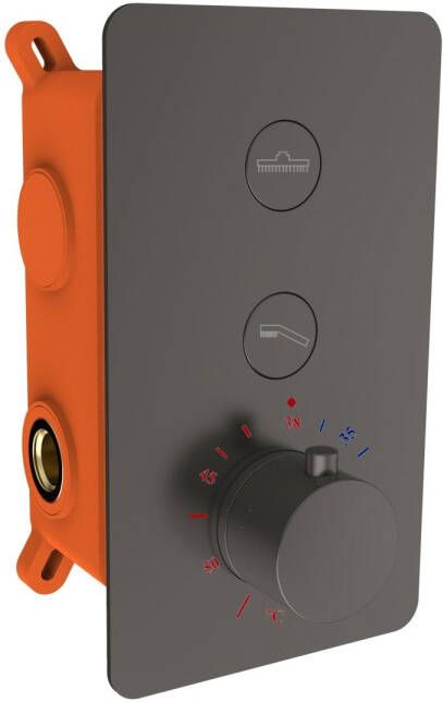 Best Design Clic-Elsdorf inbouwthermostaat met inbouwdeel 2 functies Gunmetal 4012420