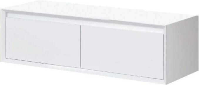 Douche Concurrent Ladekast Horizon Hangend 120x40x40cm MDF Mat Wit Softclose Greeploos - Foto 2