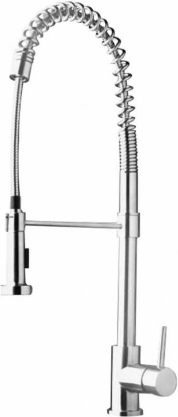 Douche Concurrent Keukenkraan Flex 70cm Mengkraan Rond RVS Eengreeps Draaibaar Uitloop met Handdouche - Foto 2
