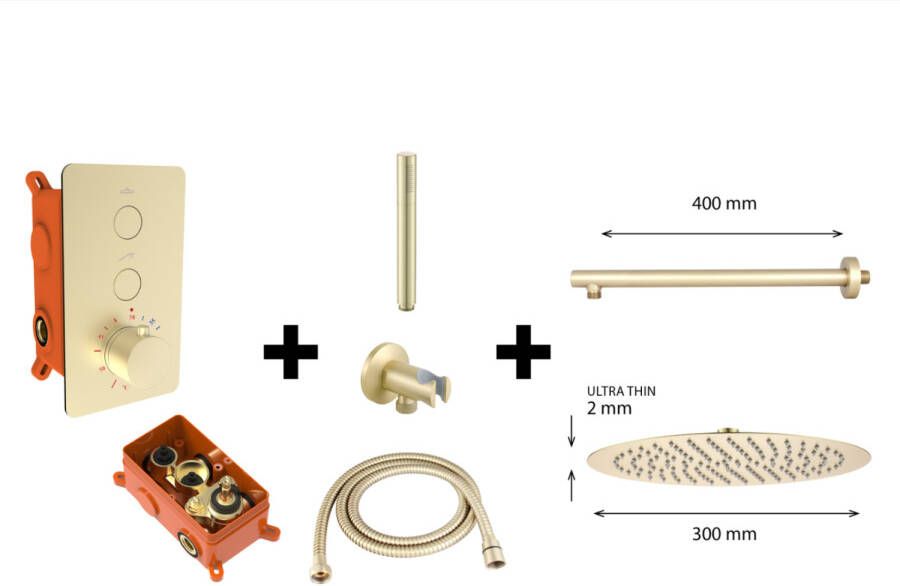 Best Design Regendoucheset One Pack Inbouw Thermostaat Nancy M300 Mat Goud