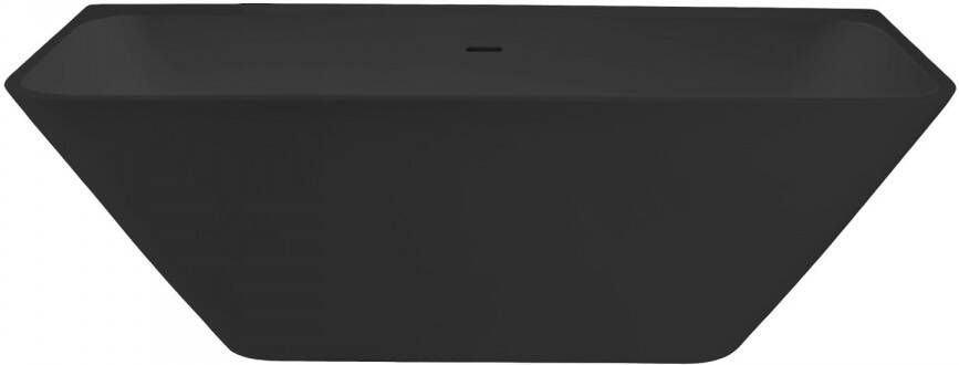 Best Design Borgh half vrijstaand bad 180x85x55cm solid surface mat zwart 4010280