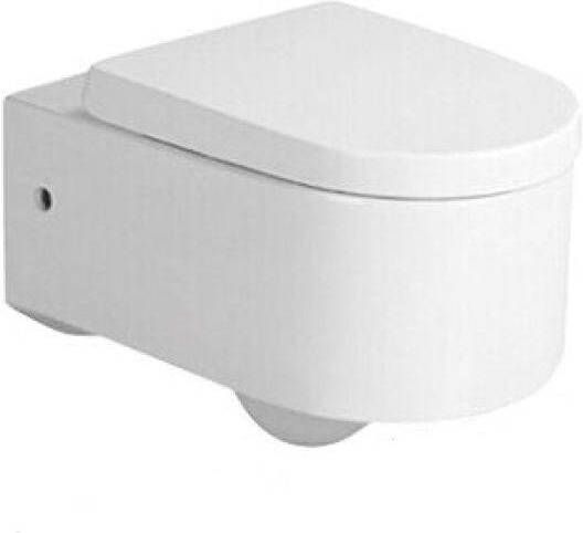 Douche Concurrent Toiletpot Hangend Rapid 57x36 5x36 5cm Wandcloset Keramiek Diepspoel Nano Coating EasyClean Glans Wit met Softclose Toiletbril