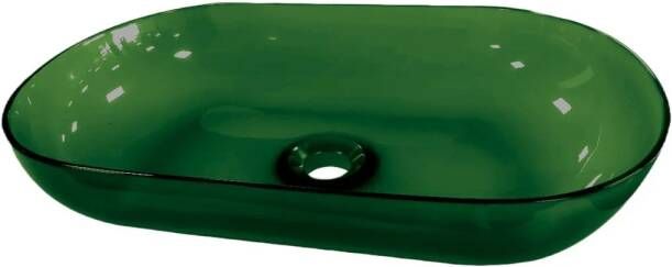 Best Design Waskom Opbouw 54x34x12 cm Resin Transparant Emerald Groen
