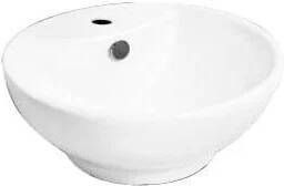 Douche Concurrent Waskom Opbouw Soree Rond 45x45x17cm Keramiek Glans Wit 1 Kraangat Overloop