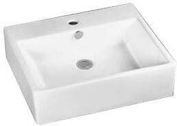 Douche Concurrent Wastafel Opbouw Hangend Bestone Rechthoek 41 5x53x15cm Keramiek Glans Wit 1 Kraangat Overloop
