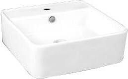 Douche Concurrent Wastafel Opbouw Hangend Store Vierkant 41x41x15cm Keramiek Glans Wit 1 Kraangat Overloop