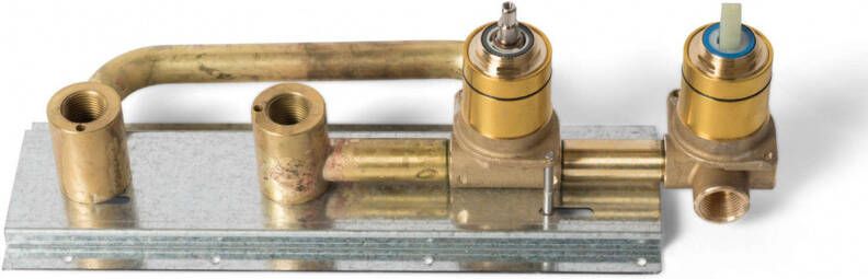 Bongio Badmengkraan Inbouw Squadra 22 cm Uitloop met Handdoucheset en 2-Weg Omstel Chroom